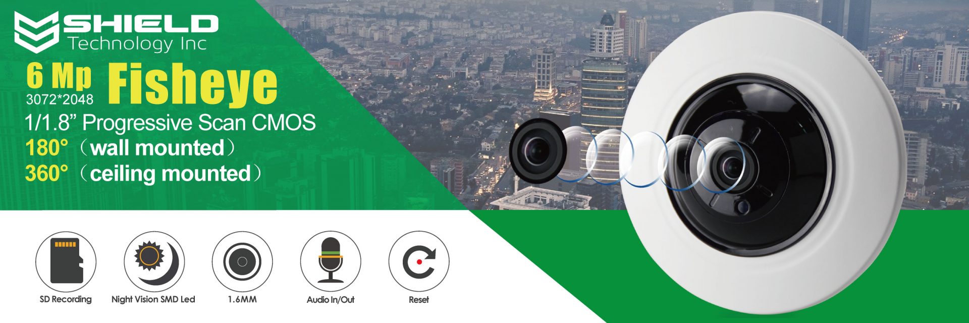 Fisheye Lens 360 Camera - Shield Technology